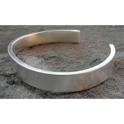 Mens solid silver torc bracelet