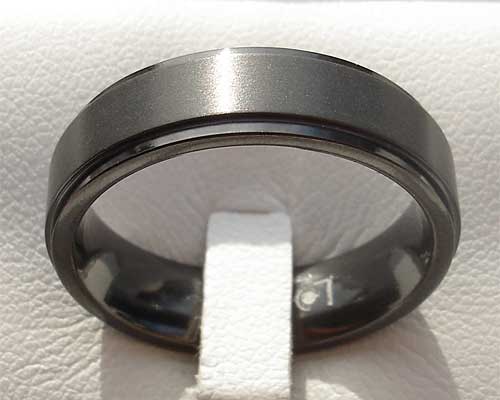Mens black wedding ring