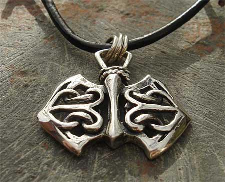 Mens Celtic axehead necklace
