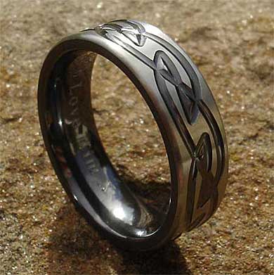 Size W Modern Celtic Wedding Ring