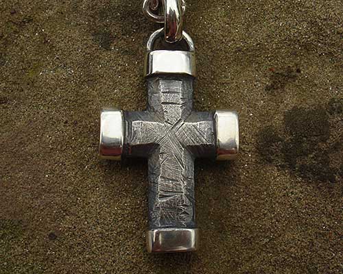 Mens chunky silver cross necklace