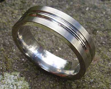 Mens chunky plain wedding ring