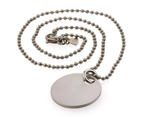 Mens circular designer necklace