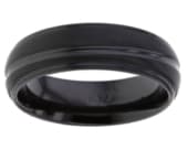 Mens designer grooved black ring