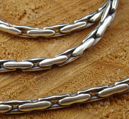 Mens designer silver chain necklace