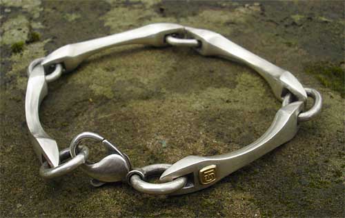Mens designer silver bracelet