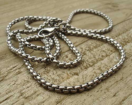 Silver Color Solid Titanium Plated SS Chain For Men Titanium Plated  Aluminum Chain
