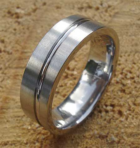Flat profile plain wedding ring for men
