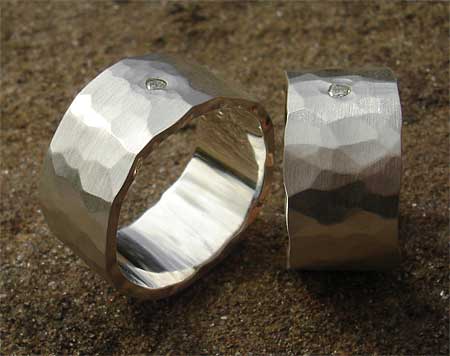Mens silver diamond wedding rings