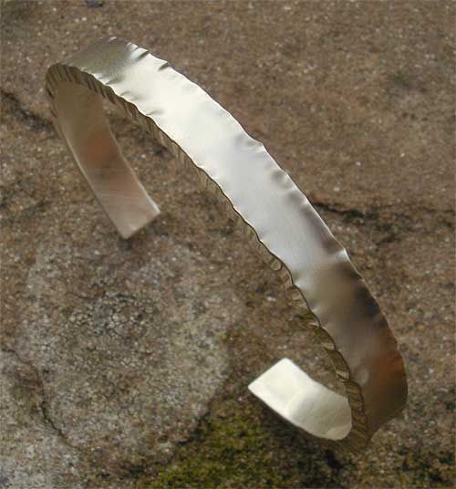 Mens handmade silver cuff bracelet