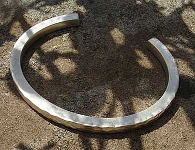 Hammered silver men's cuff bracelet