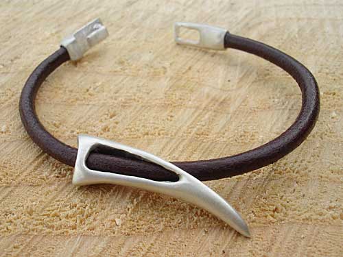 Mens Leather & Silver Surf Bracelet SALE