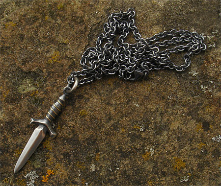 Mens medieval dagger necklace