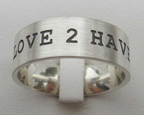 Mens personalised silver ring