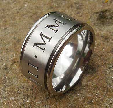 Men's Roman numerals ring