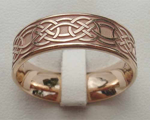 Rose gold Celtic wedding ring