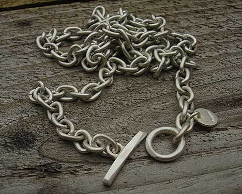 Mens silver chain necklace