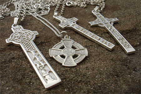 Mens silver Celtic crosses