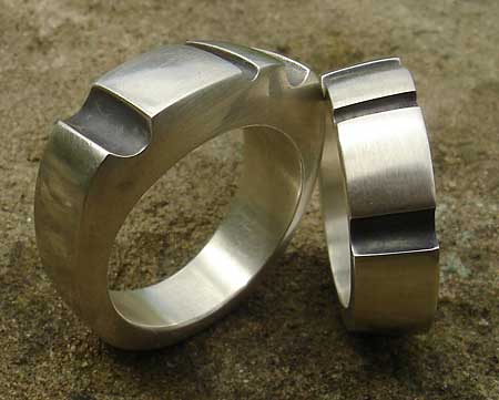 Mens silver designer rings