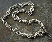 Mens solid silver chain necklace