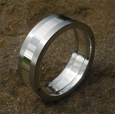 Mens steel wedding ring