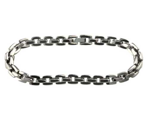 Mens titanium chunky chain bracelet