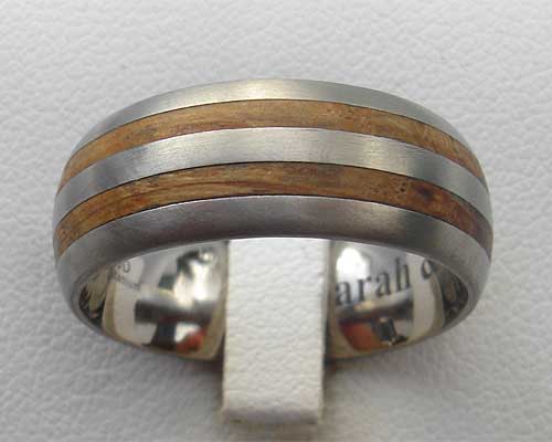 Mens Titanium & Wooden Wedding Ring | LOVE2HAVE UK!
