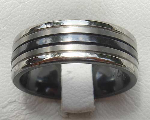 Mens triple tone wedding ring