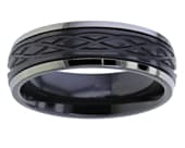 Mens twin finish black celtic ring