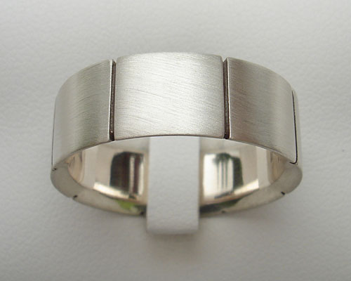 Mens unique silver ring