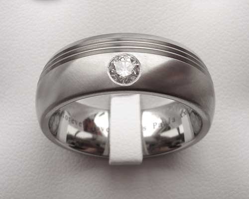 Mens unusual diamond wedding ring