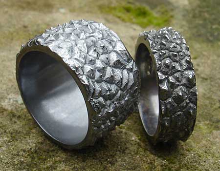 Mens unusual silver Gothic rings