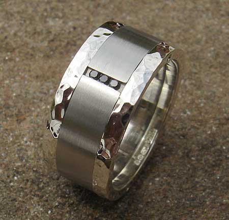 Size Y Black Diamond Wedding Ring