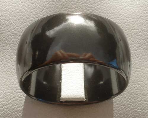 Mens wide domed black wedding ring