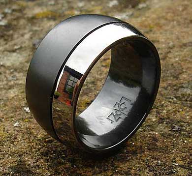 Mens wide domed wedding ring