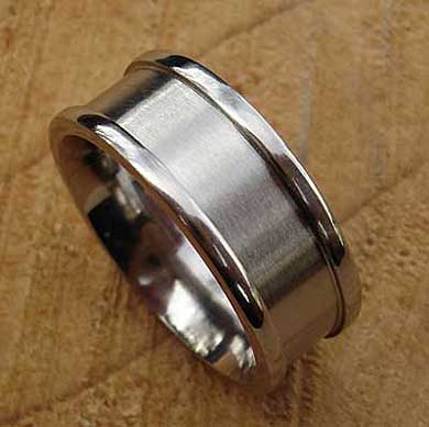 Mens wide titanium wedding ring