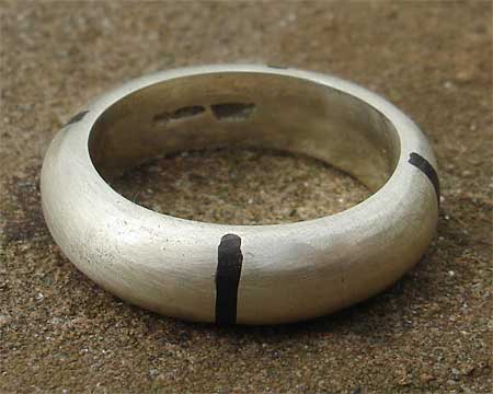 Mens wood inlay ring