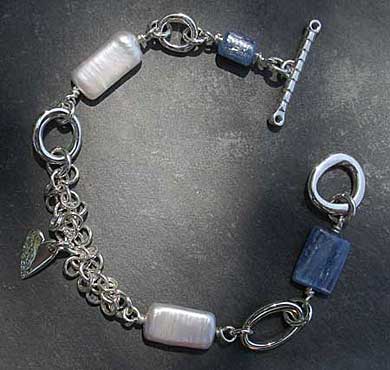 Modern Celtic silver bracelet