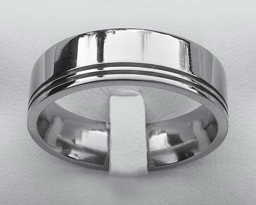 Modern designer titanium wedding ring