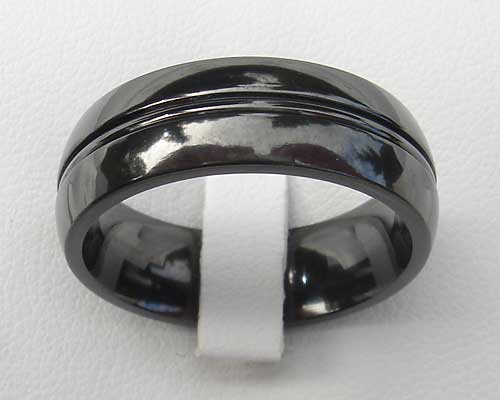 Mens black wedding ring