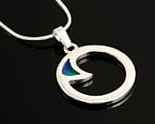 Modern silver open circle necklace
