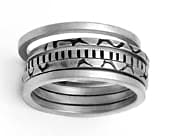 Modern stackable silver ring set
