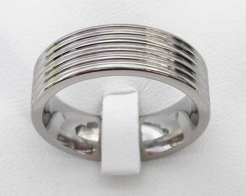 Modern titanium wedding ring