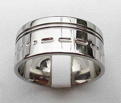 Morse code personalised ring