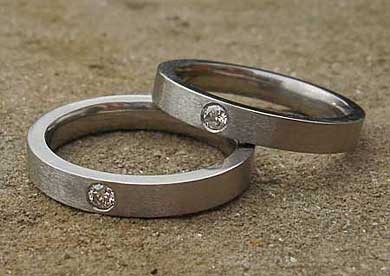 Diamond titanium engagement rings