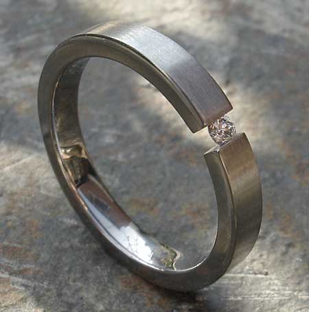 Size N Tension Set Diamond Designer Ring
