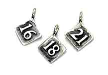 Numbered charm beads