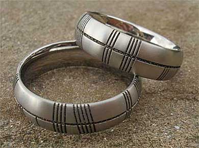 Ogham wedding rings