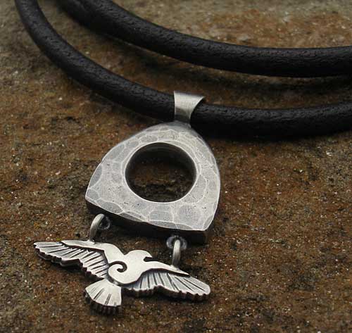 Oxidised silver necklace for men