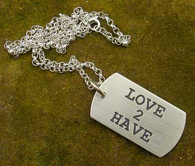 Personalised dog tag necklace